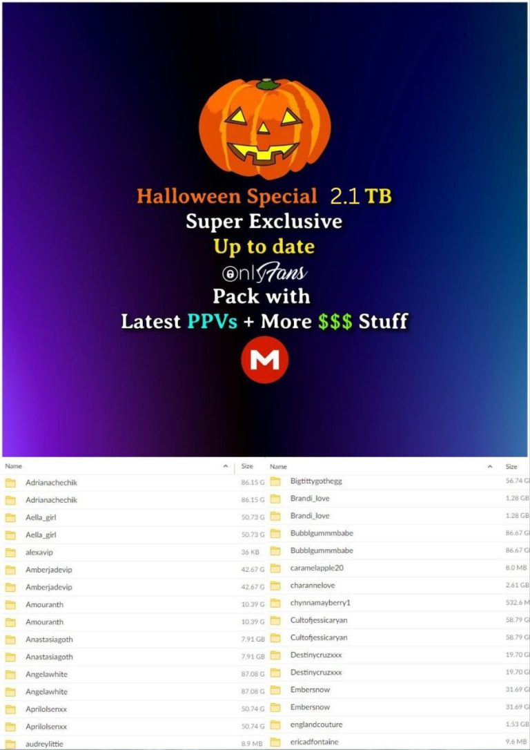 ❤️ Halloween Special 2.1TB of Super Exclusive 0nlyfans Girl’s Latest PPVs + More PAID Stuff  ❤️