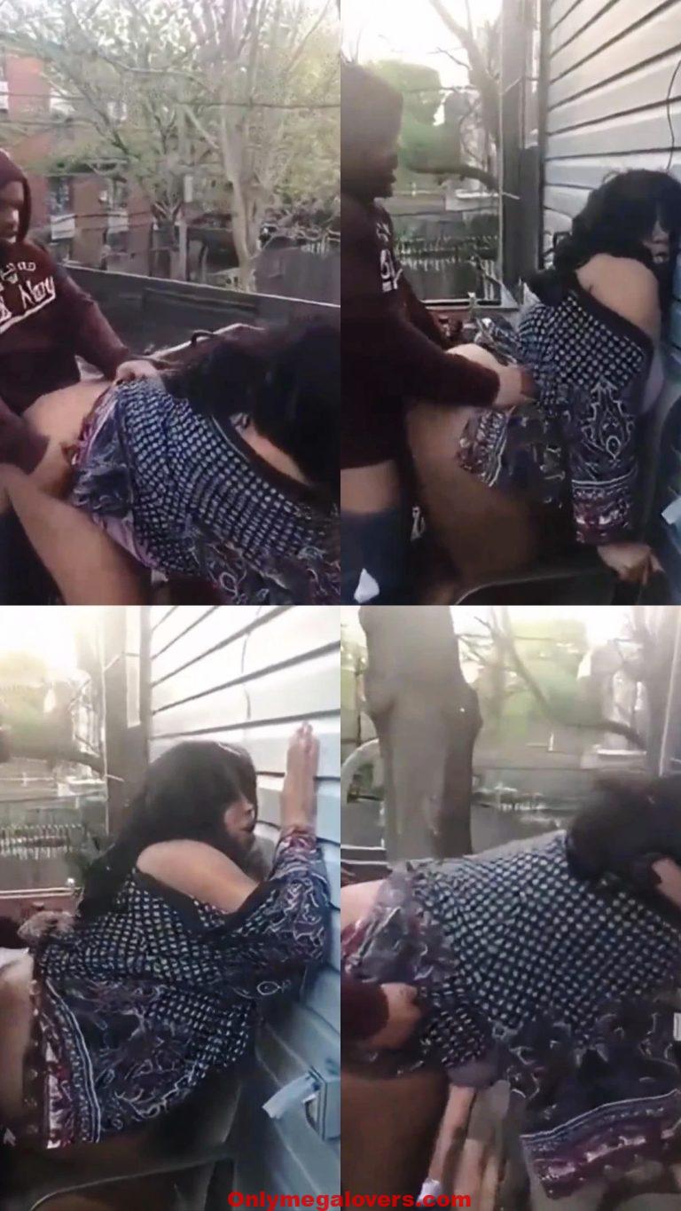 Mature Aunt Fucked in the Balcony by Young Black Thug