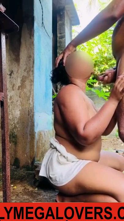 Sri Lankan Roshel Wife Sucks Husband And His Friend Outdoor Bath